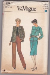 8094 VOGUE JACKET, PANTS, SKIRT PATTERN 18-22 UNCUT